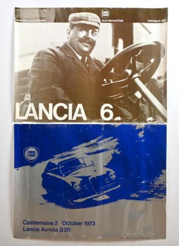 CASTLEMAINE: Two advertising posters for the 2nd and 6th Castlemaine Lancia Rallies, October 1973 and March 1981, unframed, both with crease marks, 84 x 60cm