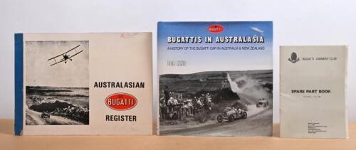 BUGATTI: Three publications relating to Bugatti including "Bugattis in Australasia" by Bob King