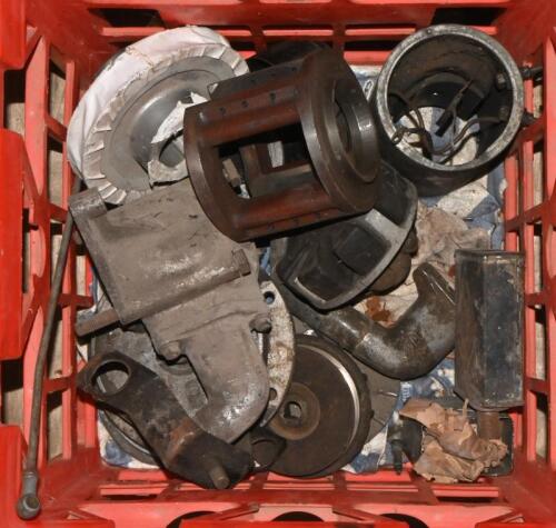 AURELIA B20: One box containing assorted parts including, water inlet manifold, Drive shaft couplings, One Generator casing, Oil tin, Drive shaft parts, Alloy pulley, Two impellers. A water outlet. Two lids.
