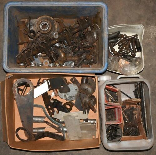 AURELIA B20: Three boxes of assorted parts including brackets, spanners, bearings, engine overhead gear parts and one box of assorted nuts and bolts