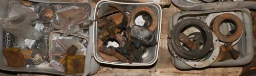 AURELIA B20: Three boxes of assorted parts including alloy housings, drive shaft cages and one box containing a large quantity of new and used engine related parts for B20 models