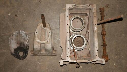AURELIA B20: One alloy engine sump casing. Two alloy housings. One alloy housing number 12032703AASMG. One Lancia timing case cover. One old Camshaft. One dipstick.