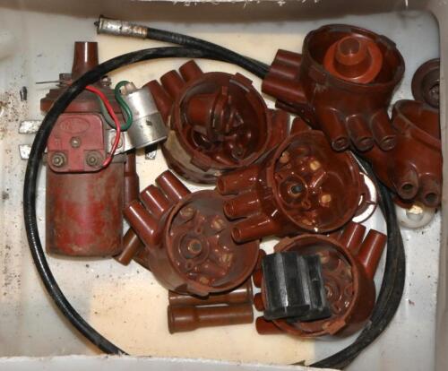 AURELIA B20: One box containing six distributor caps, six spark plug insulators, one speedo cable and one engine coil