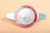 AMSC: A rare circa 1950s "Australian Motor Sports Club" badge featuring an Austin 7 special