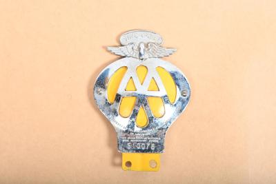 AA: A circa 1950/60s Singaporean Automobile Association car grille badge