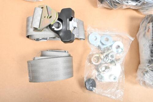 JAGUAR: A set of four grey&nbsp;3 point seat belts suited to Jaguar E-Type S1/S2/S-Type/MK2