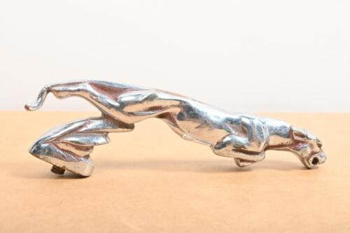 JAGUAR: A Jaguar leaping cat chrome plated hood ornament mascot 17cm long