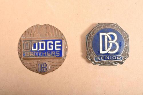DODGE BROTHERS: Two enameled Dodge Brothers badges including Dodge Brothers Senior badge