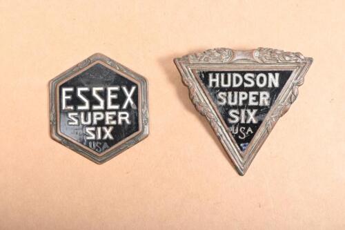 HUDSON: Two enameled badges including Hudson Super Six badge and Essex Super Six badge