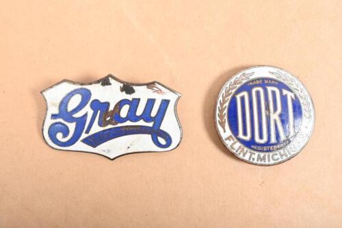 DORT/ GRAY: Two enameled badges from American&nbsp;car manufactures including Gray Motor Corporation and Dort Flint Michigan