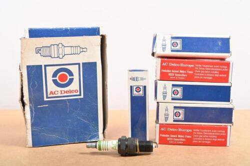 SPARK PLUGS: A box of six NOS AC Delco General Motors 43XLS spark plugs