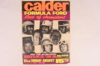 CALDER: Large screen-printed fluorescent colour advertising poster for "Calder/Formula Ford/Race of Champions/Second Last Heat "Pot of Gold"/For $10,000/Sunday August 15th".