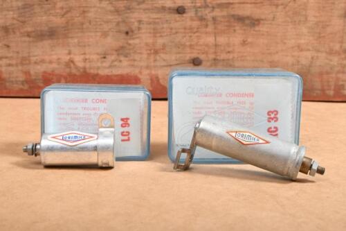 LORIMIER: Two vintage ignition condensers, one being LC 94 and one being RC 33