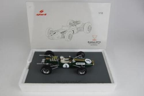BRABHAM: Sir Jack at the wheel of his1966 Brabham BT19 (F1 driver and constructor championship winning year)