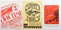POSTERS: Three unframed advertising posters, two Mount Tarrengower Hill Climb poster and a Geelong Speed trial, largest 43 x 29