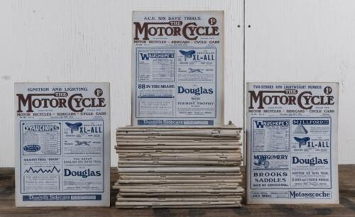 MOTOR CYCLE: Twenty-nine issues of Motor Cycle Magazine from 1914 Vol 12/13, ranging from No. 562 to 605