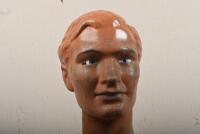 BUST: A decorative mid-century plaster bust 'Safe with a Cromwell helmet', 40cm high - 2