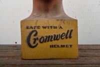 BUST: A decorative mid-century plaster bust 'Safe with a Cromwell helmet', 40cm high - 3