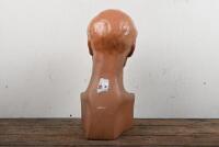 BUST: A decorative mid-century plaster bust 'Safe with a Cromwell helmet', 40cm high - 4