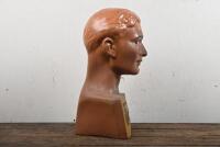 BUST: A decorative mid-century plaster bust 'Safe with a Cromwell helmet', 40cm high - 6