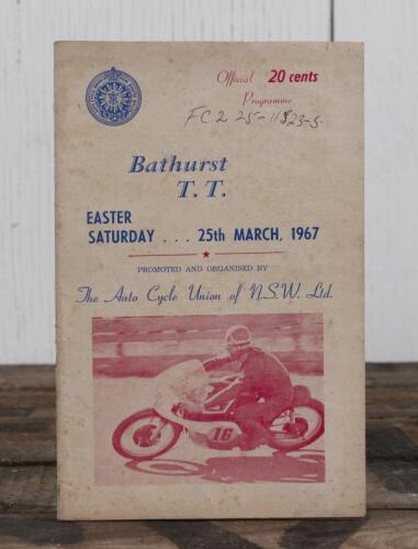 PROGRAMME: An original official programme for the 1967 "Bathurst TT" motorcycle race held at Mt Panorama, Bathurst