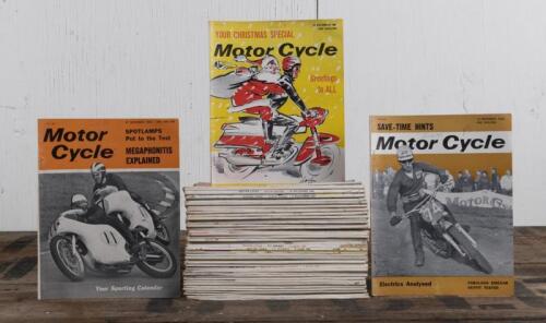 MOTOR CYCLE: Forty eight issues of Motor Cycle Magazine from 1962 Vol 108/109, ranging from No. 3056 to 3106