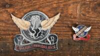 BADGES: Two Eastern Suburbs Motor Cycle Club badges, including an enamelled silver pin badge inscribed to the back "JL Hooper, 23.10.41" largest 6.5 x 8cm - 2