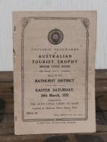 PROGRAMME: An original souvenir programme for the 1932 "Australian Tourist Trophy Motor Cycle Races" held at the Bathurst District, later stapled to support spine
