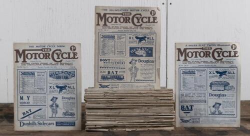 MOTOR CYCLE: Thirty-three issues of Motor Cycle Magazine from 1916 Vol 16/17, ranging from No. 670-713
