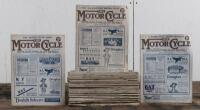 MOTOR CYCLE: Thirty-three issues of Motor Cycle Magazine from 1916 Vol 16/17, ranging from No. 670-713