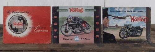 NORTON: Three original colour 1950's Norton product sales brochures.