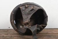 HELMET: A circa 1930s/1940s leather cover plum pudding style racing helmet, small size - 2