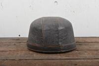 HELMET: A circa 1930s/1940s leather cover plum pudding style racing helmet, small size - 5