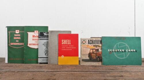 MOTORCYCLE BOOKLETS: A group of booklets associated with motorcycles including a 'SHELL RACING FUELS AND ASSOCIATED LUBRICANTS', Castrol 'SCOOTER CARE', Mobil (VACUUM OIL COMPANY) 'MANUAL FOR MOTORCYCLISTS' booklets, together with 'THE CASSELL BOOK OF THE