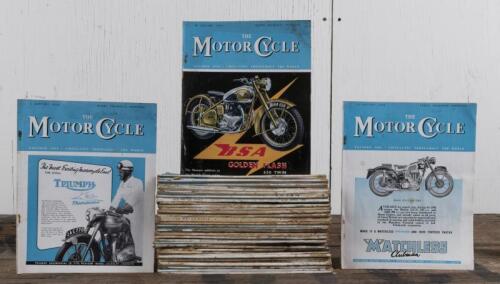 MOTOR CYCLE: Forty-seven issues of Motor Cycle Magazine from 1950 Vol 84/85, ranging from No. 2439-2490