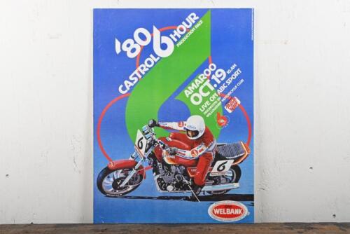 AMAROO: An original 1980s advertising poster for the "Castrol 6 Hour Production Race" at Amaroo Park, 19th October 1980, 58 x 43cm