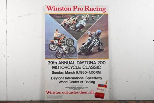 DAYTONA: A 1980 advertising poster for the "39th Annual Daytona 200 Motorcycle Classic" at Daytona International Speedway, Florida on 9th March 1980, 75.5 x 51cm