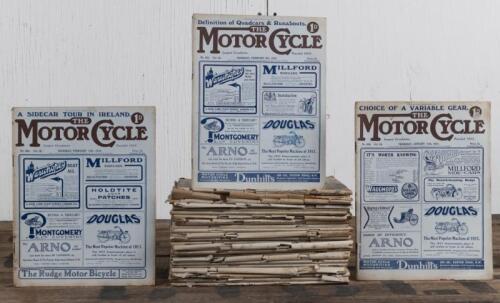 MOTOR CYCLE: Twenty Four issues of Motor Cycle Magazine from 1912 Vol 10, ranging from No. 459-490, and two issues from November 1911