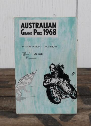 AUSTRALIA GRAND PRIX: A 1968 AUSTRALIAN GRAND PRIX, BATHURST CIRCUIT' Official Programme, 47 pages; programme with pencil writing.