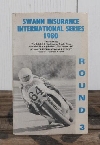 ADELAIDE INTERNATIONAL RACEWAY: A 'SWANN INSURANCE INTERNATIONAL SERIES 1980', ADELAIDE INTERNATIONAL RACEWAY, ROUND 3, Programme, 28 pages