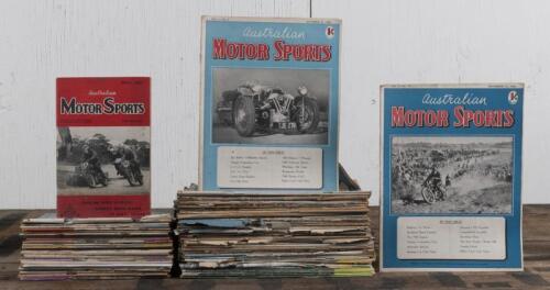 AUSTRALIAN MOTOR SPORTS: A large quantity of the magazine 'Australian MOTOR SPORTS', year range of 1946 - 1959; small and large format issues.