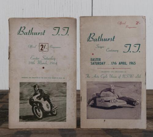 BATHURST T.T: Two 1960's Bathurst T.T. Official Programmes including a Easter Saturday 28th March, 1964, Bathurst T.T. Official Programme, 48 pages, with EASTER SATURDAY, 17th APRIL, 1965 Bathurst T.T. (Sesqui-Centenary) Official Programme, both events pr