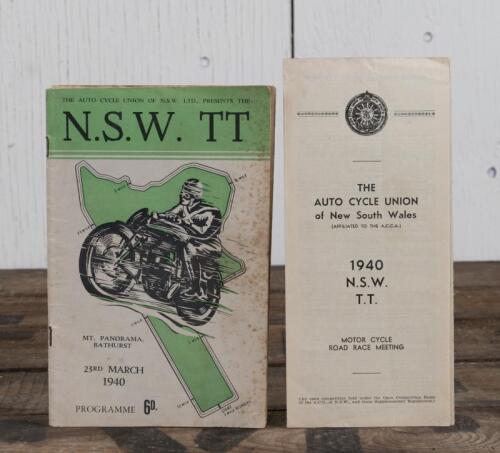 PROGRAMME: An original programme for the 1940 "NSW TT" motorcycle race held at Mt Panorama, Bathurst with supplementary regulations booklet