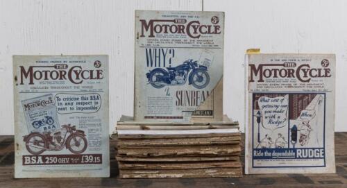 MOTOR CYCLE: A collection of early 1930s Motor Cycle magazines, ranging from 1930 to 1939, approx. 24 magazines, many lacking front cover