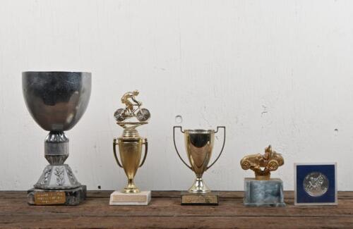 TROPHIES: A collection of 1980/90s motorcycling trophies, tallest 26.5cm