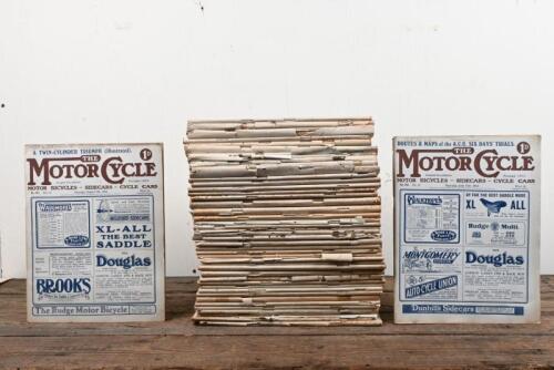 MOTOR CYCLE: Forty-nine issues of Motor Cycle Magazine from 1913 Vol 11, ranging from No. 510-561