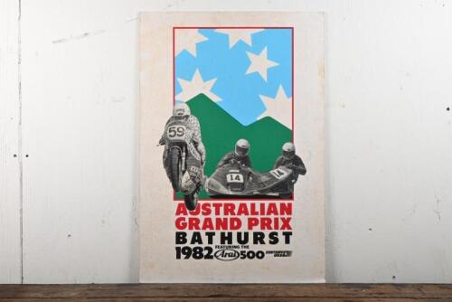 BATHURST: A 1982 advertising poster for the "Australian Grand Prix" at Mount Panorama, Bathurst 1974, 74.5 x 51cm