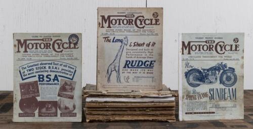 MOTOR CYCLE: Twenty-four issues of Motor Cycle Magazine from 1934 to 1939 Vol 53/63, ranging from No. 1641-1898, many lacking front cover