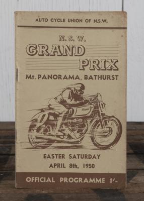 PROGRAMME: An original souvenir programme for the 1950 "NSW Grand Prix" motorcycle race held at Mt. Bathurst