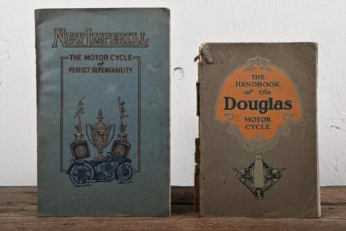 ENGLISH MOTORBIKES: Two publications relating to early English motor cycles including a 'NEW IMPERIAL - THE MOTOR CYCLE of PERFECT DEPENDABILITY' brochure, with a 1916 edition of 'THE HANDBOOK of the Douglas MOTOR CYCLE', 113 pages.